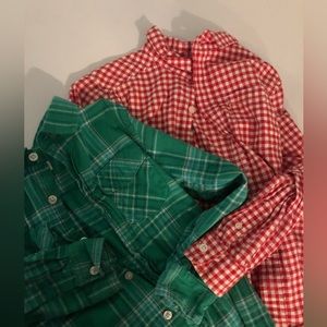 2 Cat & Jack  size 6/7 button down fleece shirts for the price of 1!